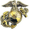 US Marine Corps Emblem, E2, Left Cap Gold Silver USMC Lapel Hat Pin