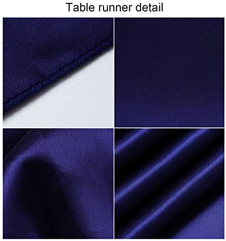 ANECO 4 Pack Satin Table Runner 12 x 108 Inch Long Bright Silk and Smooth Fabric Party Table Runner for Wedding Banquet Party Decoration- Navy Blue