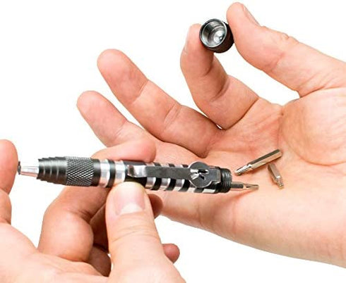 Kershaw TX-Tool (TXTOOL); 4.8 in. Single-Position Multifunction Magnetic Bit Driver; Includes T-6, T-8, T-10, 2 Phillips and Slotted Screwdriver Bit; 1.1 oz, Black