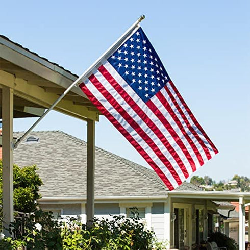 American Flags for Outside 3x5 USA Flag 100% Made In USA Embroidered Stars Heavy Duty US Flag Banner for High Winds Sewn Stripes Oxford Cloth Header with 4 Rows Stitched Edge