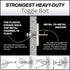 TOGGLER SNAPTOGGLE BA Toggle Anchor with Bolts, Zinc-Plated Steel Channel, Made in US, 3/8" to 3-5/8" Grip Range, For 3/16"-24 UNC Fastener Size (Pack of 2)