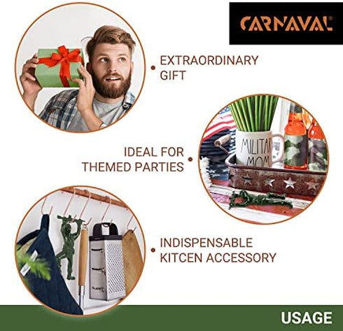 CARNAVAL Green Army Man Bottle Opener - Unique Funny Bottle Opener Bartender Compatible As Coke Bottle Opener - Metal Bottle Opener Man - Mini Soldier Bottle Opener - Creative Cool Bottle Opener