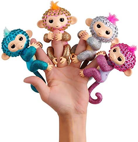 WowWee Fingerlings Monkeys - Fingerblings - Glimmer (Pink/Rose Gold) - Friendly Interactive Toy