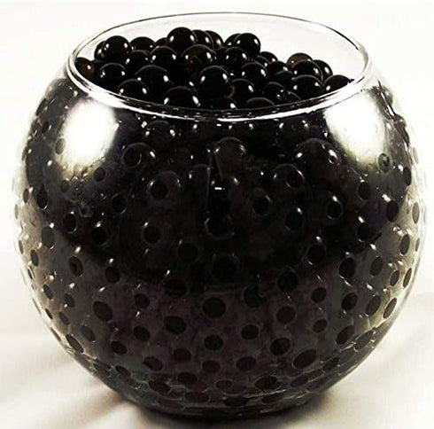 SooperBeads 20,000 Vase Filler Beads Gems Water Growing Crystal Black Gel Pearls for Vases, Wedding Centerpiece, Floral Decoration, Plants, Halloween, Kids Sensory Play Water Table Activities (Black)
