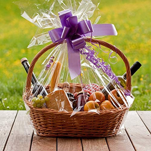 Shrink Wrap Bags for Gift Baskets,24x30 inches Clear PVC Heat Shrink Bags Cellophane Wrap for Packaging,Gift Wrapping 5 Pack