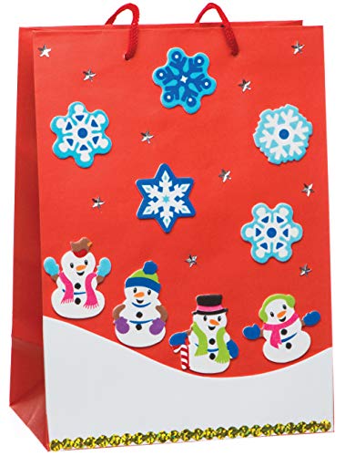 Baker Ross AR685 Snowman Foam Stickers - Pack of 120, for Kids' Christmas Crafts and Art Projects, Cards, Party Bags, and Ornaments, White