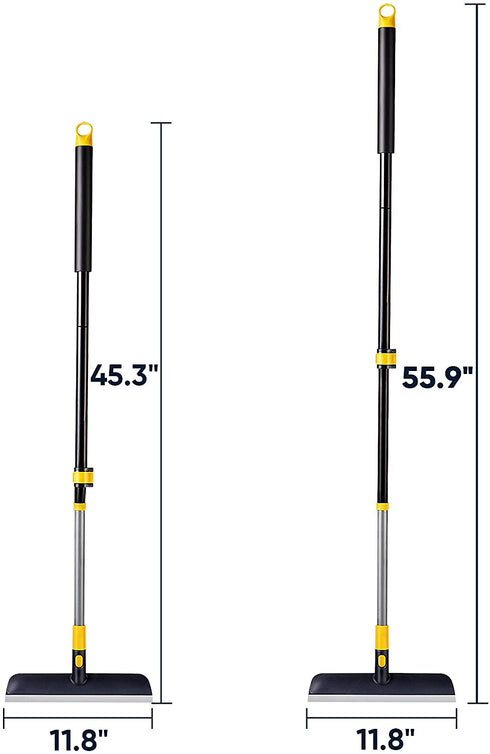 Yocada Floor Scrub Brush 55.9" Telescopic Handle 2 in 1 Scrape Brush Stiff Bristle Shower Scrubber for Cleaning Patio Bathroom Garage Kitchen Wall Deck Tub Tile