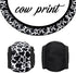 4 Pieces Cow Print Car Accessories Set, Cow Steering Wheel Cover, Cow Car Cup Mats and Cow Keyring Bracelet for Car, Truck, SUV