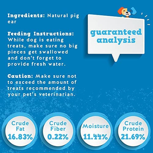 Jack&Pup Whole Pig Ears for Dogs - Extra Thick Large Pigs Ears - Premium Dog Pig Ear Treats - Natural Dog Pork Chews; Excellent Rawhide Alternative (Whole Pig Ears - (8 Pack)