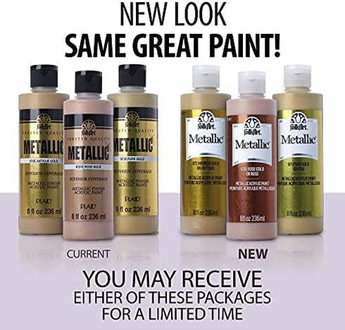 FolkArt Paint, 8 oz, Metallic Antique Gold