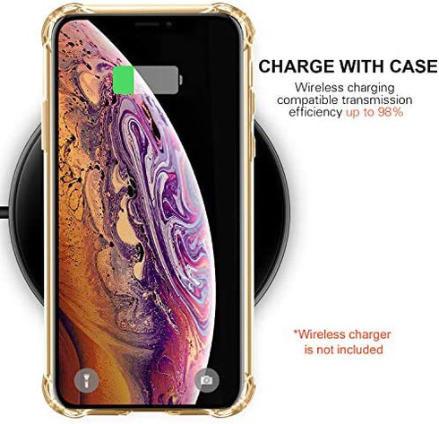 SALAWAT for iPhone Xs Max Case Clear iPhone Xs Max Case Cute Shock Absorption TPU Bumper Phone Case Cover Slim Anti Scratch Hard PC Back Hybrid Protective Case for iPhone Xs Max 6.5inch 2018 (Gold)