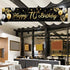 Happy 70th Birthday Banner Sign Gold Glitter 70 Years Birthday Party Decorations Supplies Anniversary Celebration Backdrop