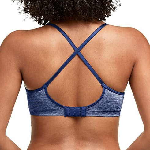 Hanes Women's Wireless T-shirt Bra, Moisture-Wicking Convertible Smoothing Bra, Full-coverage