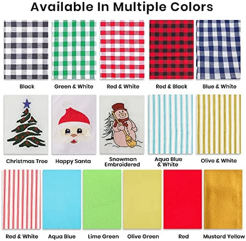 Candy Cottons Christmas Napkins Cloth Napkins,100% Cotton White Napkins - Soft & Comfortable, Reusable Napkins, Perfect Table Napkins, Cocktail Napkins, Christmas Tree Embroidered, 6 Pack (18”X18”)