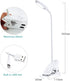 Brivation LED Desk Lamp with USB Charging Port, Clip Lamp for Desk, Portable Eye-Care Desk Light, Flexible Gooseneck USB Rechargeable, 3 Dimming Levels, Touch Control
