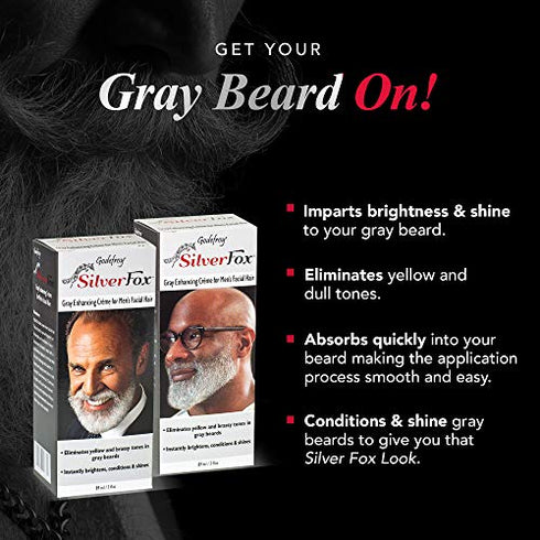 Godefroy Silver Fox Men's Silver And Gray Beard Brightener For Caucasian Hair Types, 3 Fluid Ounce