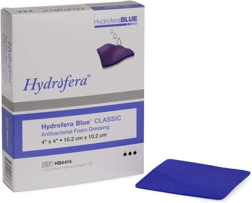 Hydrofera Blue Bacteriostatic Foam Dressing 4" X 4", Box of 10