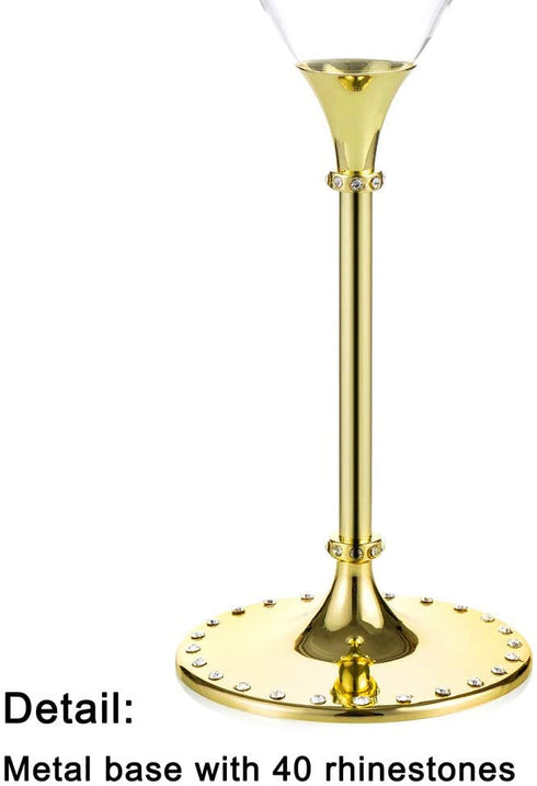 Gold Creative Set Champagne Flutes - Wedding Glasses for Bride & Groom - Toasting Cups Gift Sets for Couples - Engagement, Wedding, Anniversary, House Warming