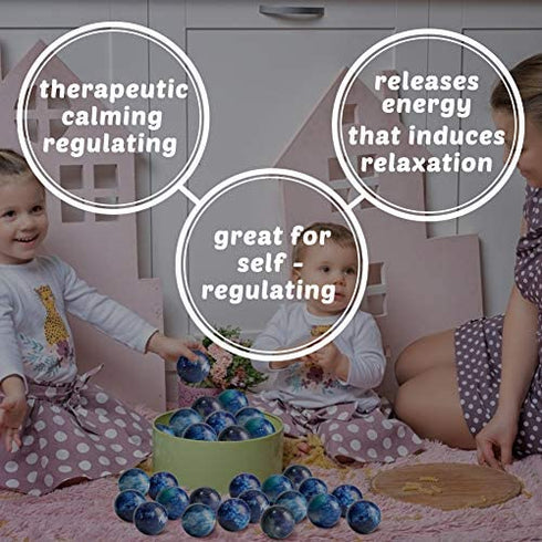 LovesTown 20 PCS Galaxy Stress Balls, 2.5 Inch Space Theme Stress Balls Foam Squeeze Balls Stress Relief Balls for Finger Exercise School Carnival Reward Party Bag Gift