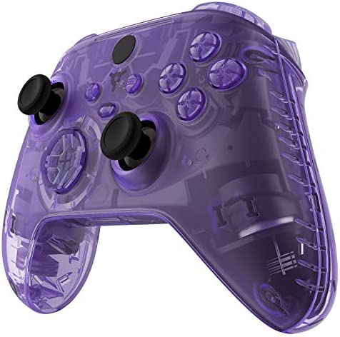 eXtremeRate Clear Atomic Purple Controller Full Set Housing Shell Case w/Buttons for Xbox Series X/S, Custom Replacement Side Rails Front Back Plate Cover for Xbox Series S & Xbox Series X Controller