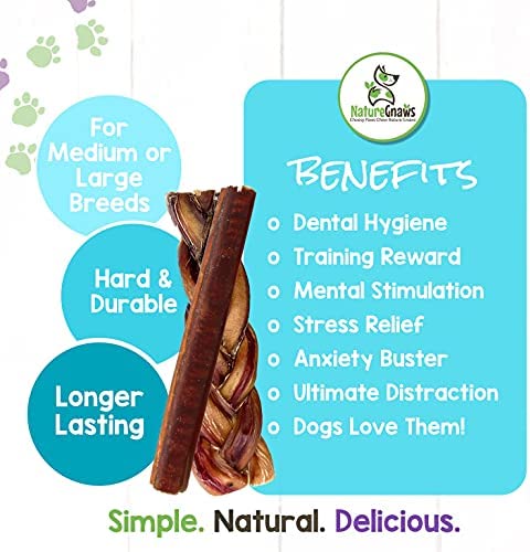 Nature Gnaws Bully Sticks Combo Pack - Premium Natural Beef Dental Bones - Long Lasting Dog Chew Treats for Aggressive Chewers - Rawhide Free