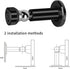 Hommyzone Adjustable Height Magnetic Door Stopper,Magnetic Door Stop, 304 Stainless Steel Door Holder with Wall&Floor Mounted€¦?Black)