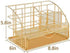Gold Desk Organizer, AUPSEN Mesh Office Supplies Desk Accessories, Features 5 Compartments + 1 Mini Sliding Drawer