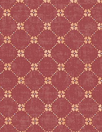 Covers For The Home Deluxe Elastic Edged Flannel Backed Vinyl Fitted Table Cover - Fashion Diamond (Rust) Pattern - Small Round - Fits Tables up to 40" - 44" Diameter