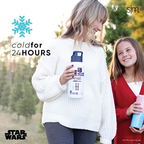 Simple Modern Star Wars Character Water Bottle with Straw Lid Vacuum Insulated Stainless Steel Metal Thermos | Reusable Leak Proof Flask for Gym, Travel, Sports | Summit Collection | 32oz Vader Nation