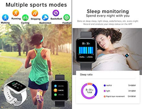 feifuns Smart Watch Answer Make Call, Smartwatch for Android iOS Phones with Call Text, Life Water-Resistant Heart Rate Blood Pressure SpO2 Pedometer Sleep Tracker Smart Watch for Women Men (Pink)