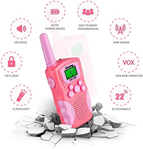 Toys for 3 4 5 6-12 Year Old Boys Girls,Obuby 3 Pack Walkie Talkies for Kids 3 KMs Long Range 2 Way Radio 22 Channels with Backlit LCD Flashlight Best Gifts for Girls Boys Outdoor Camping Game