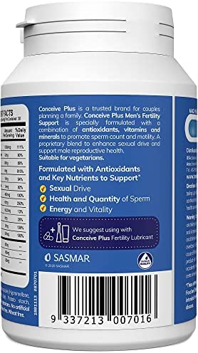 CONCEIVE PLUS Mens Fertility Support - Male Fertility Supplement, Conception Men Fertility Vitamins, 60 Capsules, 30 Day Supply