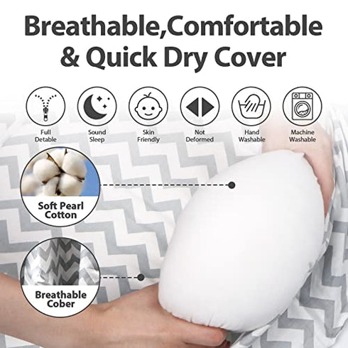 DHZJM Baby Lounger Cover,Newborn Lounger Cover for Boys, Baby Nest Cover,Snugly Fit Infant Lounger for Baby, Infant Removable Slipcover100% Cotton Breathable Sleeping Bed Cover for Newborn (Stripe)