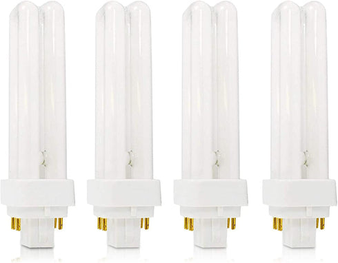 (4 Pack) CFL Bulbs Direct Generic Replacement for Panasonic FDS18E35/4 18W 3500K Double Tube, 4 Pin G24q-2 Base, Compact Fluorescent Light Bulbs