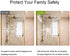 0.05mm Clear Window Security Film Adhesive Anti Shatter Heat Control Safety Window Glass Protection Sticker for Home and Office, 17.7inch x 8.2feet