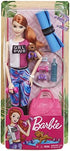 Barbie Fitness Doll, Red-Haired, with Puppy and 9 Accessories, Including Yoga Mat with Strap, Hula Hoop and Weights, Gift for Kids 3 to 7 Years Old