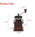 A + kitchen Wooden Manual Coffee Grinder Vintage Style Hand Coffee Mill Burr Coffee Grinder with Ceramic Hand Crank+Wooden Manual Coffee Grinder Cleaning Brush, Brown, 20 x 9.5 x 16.5 cm (A3329)
