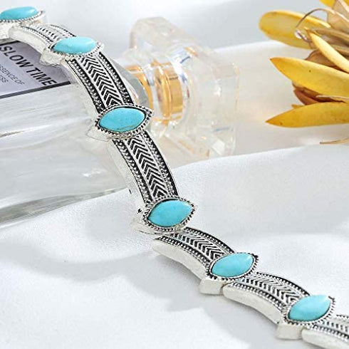 Olbye Turquoise Necklace Silver Short Necklace Choker Personalize Boho Necklace Jewelry for Women and Girls