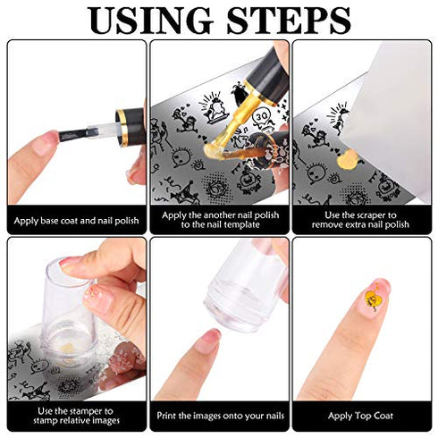 6 Pieces Thanksgiving Stamping Plates Fall Nail Stamping Plates Nail Stamper Templates Nail Design Stamps Stencils for Nail Design Decoration