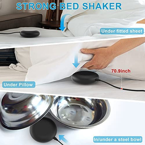 Loud Alarm Clock for Heavy Sleepers,Vibrating Alarm Clock for Hearing Impaired Deaf,Annoying Alarm Clock,USB Port,Dual Alarm with Snooze,7" Large Dimmable LED Display,Battery Backup,Easy to Use,DST