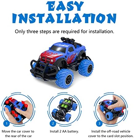 Toddlers Toys for 4-5 Year Old Boys RC Car Remote Control Trucks for 3-4 Year Old Kids , Birthday Gifts Preschool Toys Cars RWD 1/43 Scale ?Blue RAM?