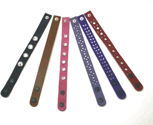 Realeather, Natural Narrow Leather Wristbands, 8-Pack, 8 Count