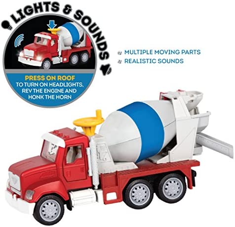 DRIVEN by Battat – Micro Cement Truck – Toy Cement Truck with Light and Sound Effects for Kids Age 4+ (Pack of 1)