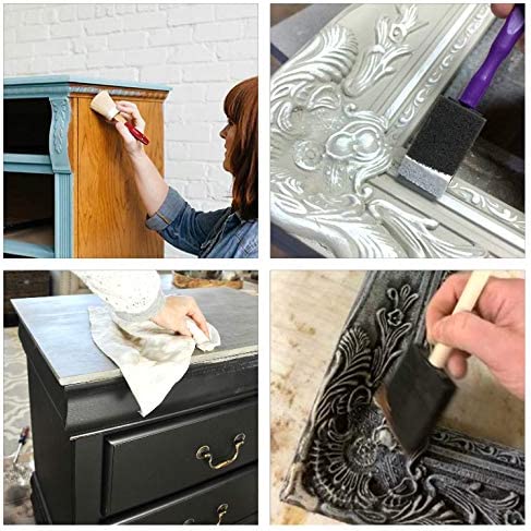 Shabby Chic Chalked Furniture Paint: Luxurious Chalk Finish Furniture and Craft Paint for Home Decor, DIY Projects, Wood Furniture - Interior Paints with Rustic Matte Finish - 8.5oz - Black Liquorice