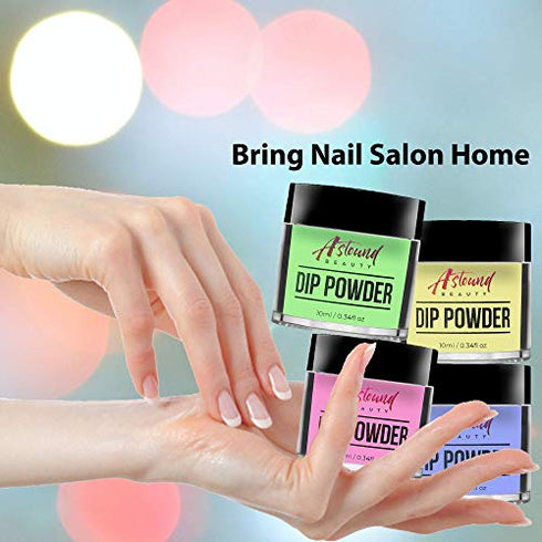 Dip Powder Nail Kit - 10 Dip Powder Colors Refill with Glow in The Dark Nail Dip Powder