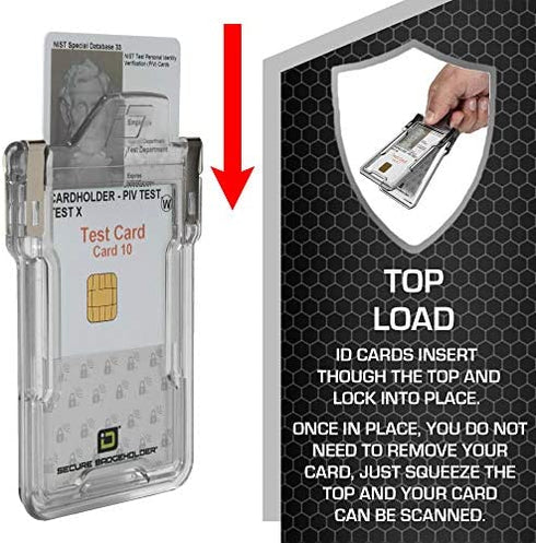 ID Stronghold Secure Badgeholder® Classic and Lanyard Combo (Clear/Black)