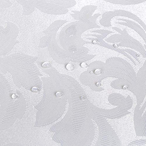 ColorBird Washable Cloth Napkins Set of 4, Scroll Damask Jacquard Dinner Napkins Cloth Bulk, 17 x 17 Inch Water Resistant Spillproof Cotton Ivory Napkins Cloth for Brunch Weddings Parties Banquets