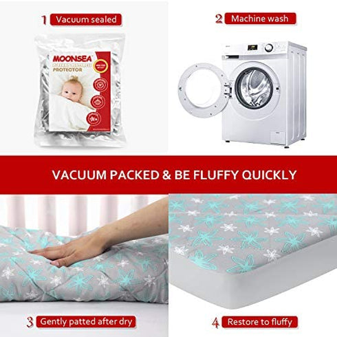 Pack and Play Sheet Quilted, Breathable Thick Play Yard Playpen Sheets, Lovely Print Mattress Pad Cover 39"×27"×5" Fit Baby Portable Mini Cribs, Suitable for Graco Play Yards and Foldable Mattresses