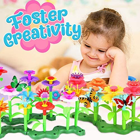 Innorock Flower Garden Building Toy Set for 3, 4, 5, 6, 7 Year Old Girls - STEM Toys for Educational Activity - Flower Stacking Toys, Preschool Learning Activity, Toddler Girl Toys, Gifts for Girls