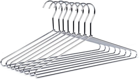Quality Hangers 8 Heavy Duty Metal Suit Hanger Coat Hangers with Polished Chrome (Suit Coat Hanger)